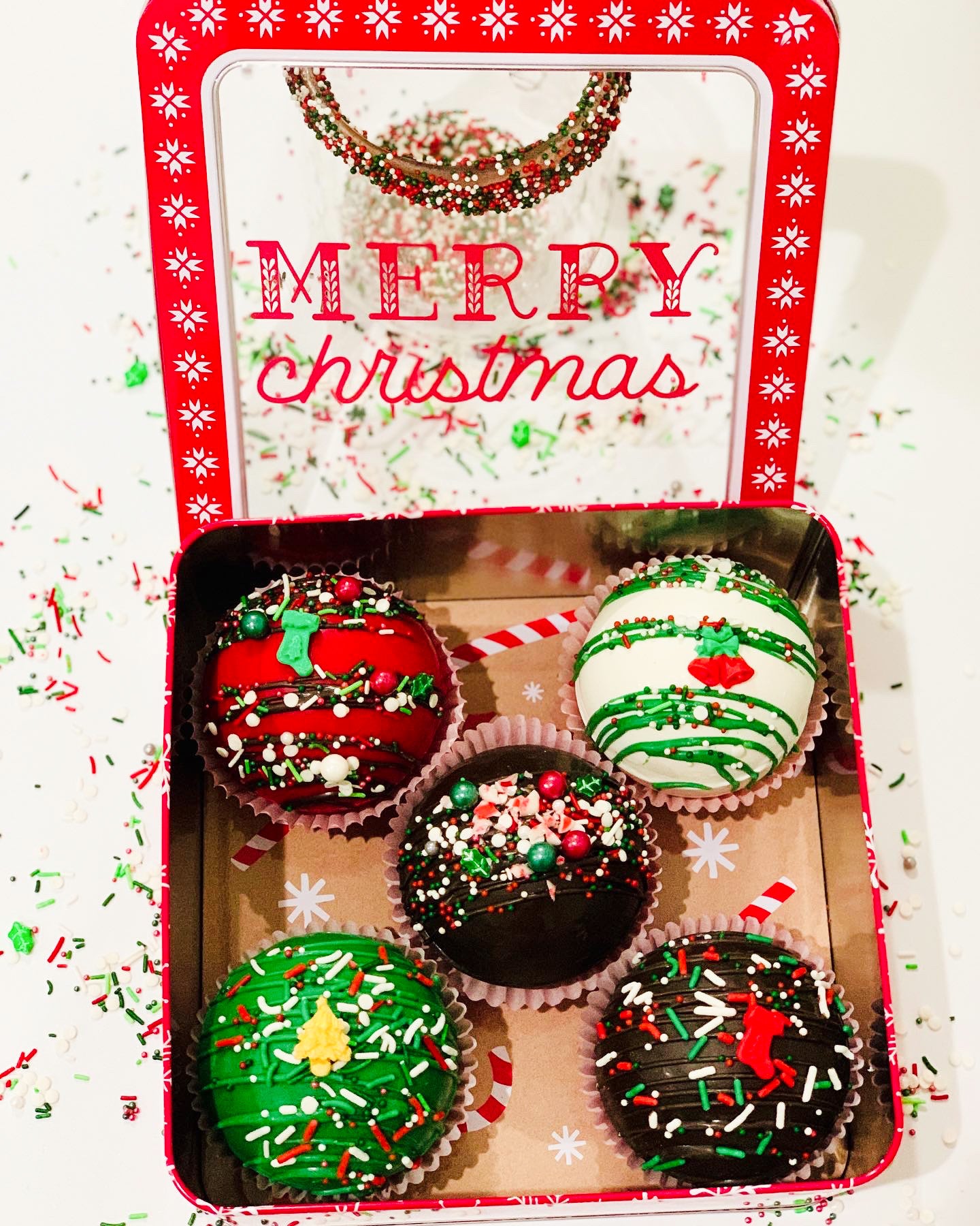 Christmas Chocolate Gift Box | Hot Cocoa Bombs, Chocolate Covered Oreos, and Chocolate Covered orders Pretzels | Free Priority Shipping