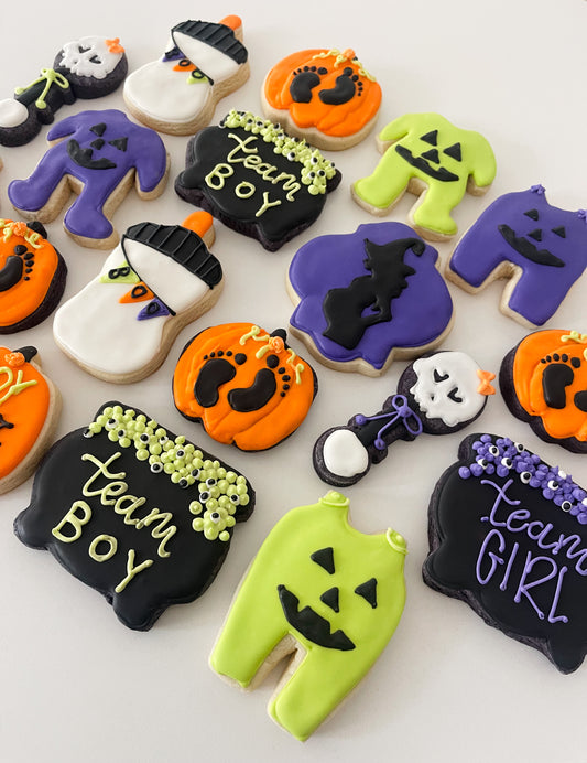 Halloween Gender Reveal Sugar Cookies 🪄🔮 (1 Dozen)