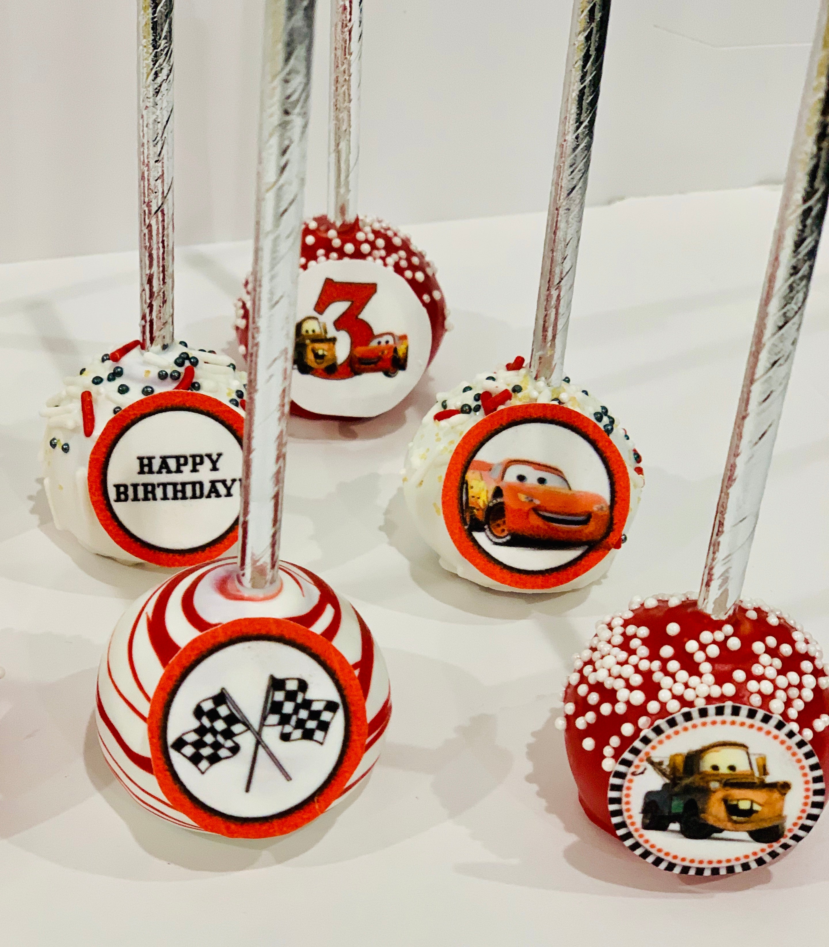 Thomas Lightning Mcqueen And Helicopter Cake Pops - CakeCentral.com